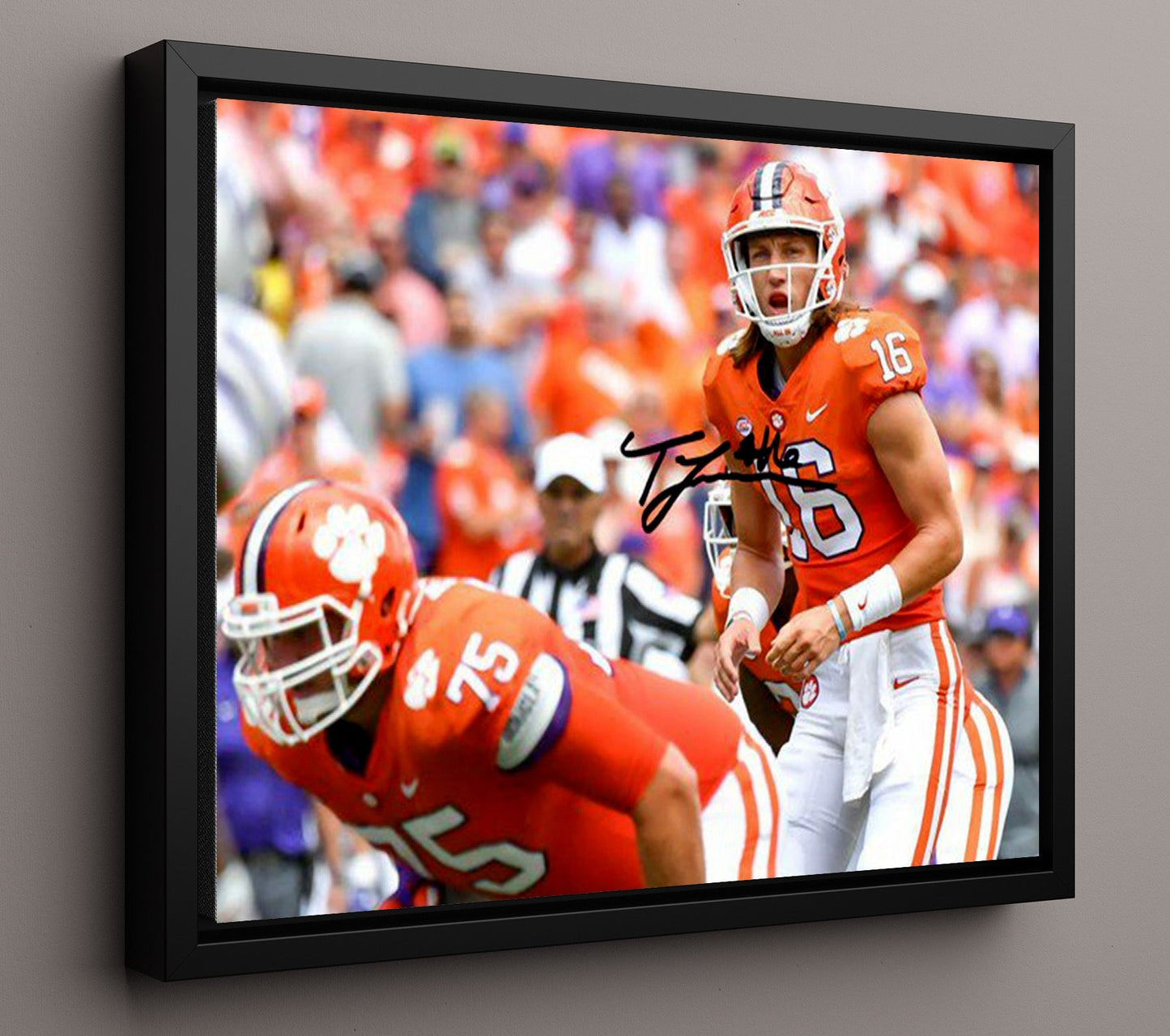 Clemson Football - Trevor Lawrence Pre Snap Read 8x10 Framed Canvas college football wall art