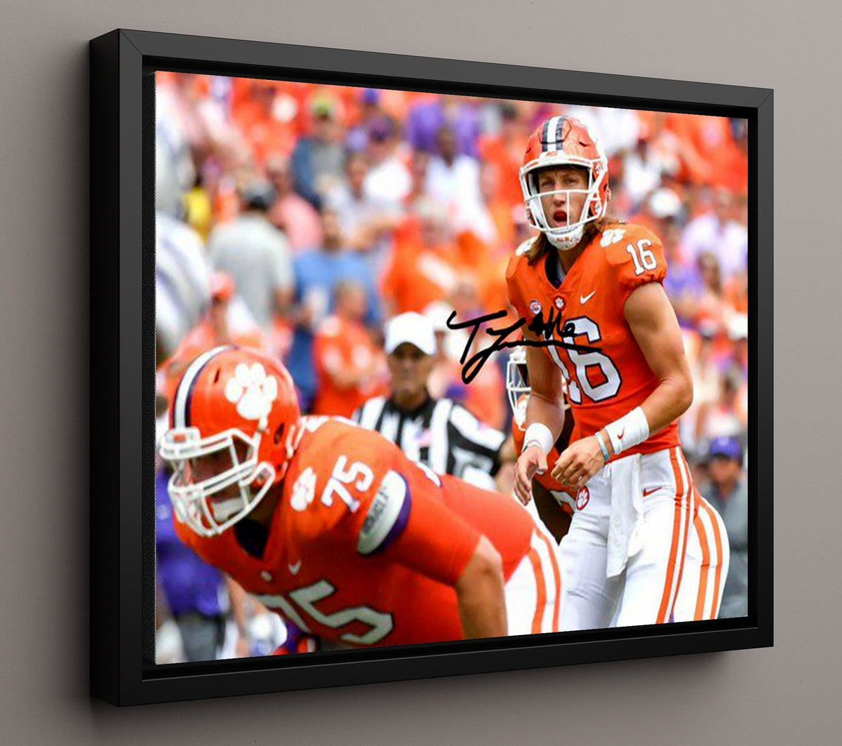 Clemson Football - Trevor Lawrence Pre Snap Read 8x10 Framed Canvas college football wall art