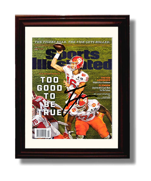 Clemson Football Trevor Lawrence Too Good To Be True SI Cover 2019 College Football Wall Art 8x10 Beveled Frame wall art print – College Football decor