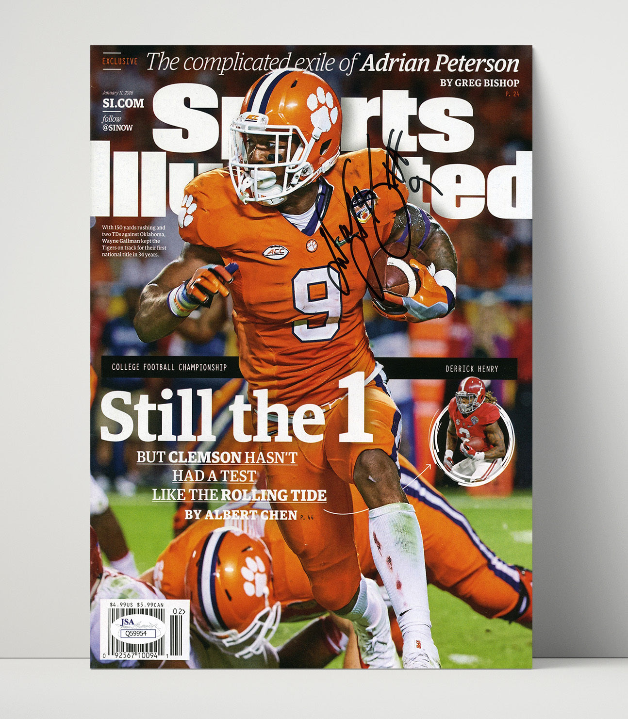 Clemson Football Wayne Gallman Still the One Championship Run SI Cover 2016 College Football 16x20 Unframed Print wall art print – College Football decor