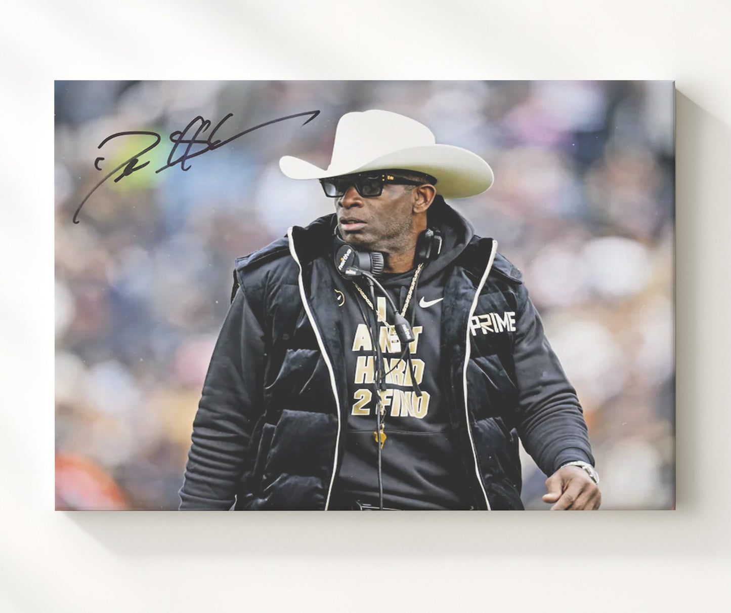 Colorado Football - Deion Sanders Cowboy Hat Sideline Look 8x10 Canvas college football wall art