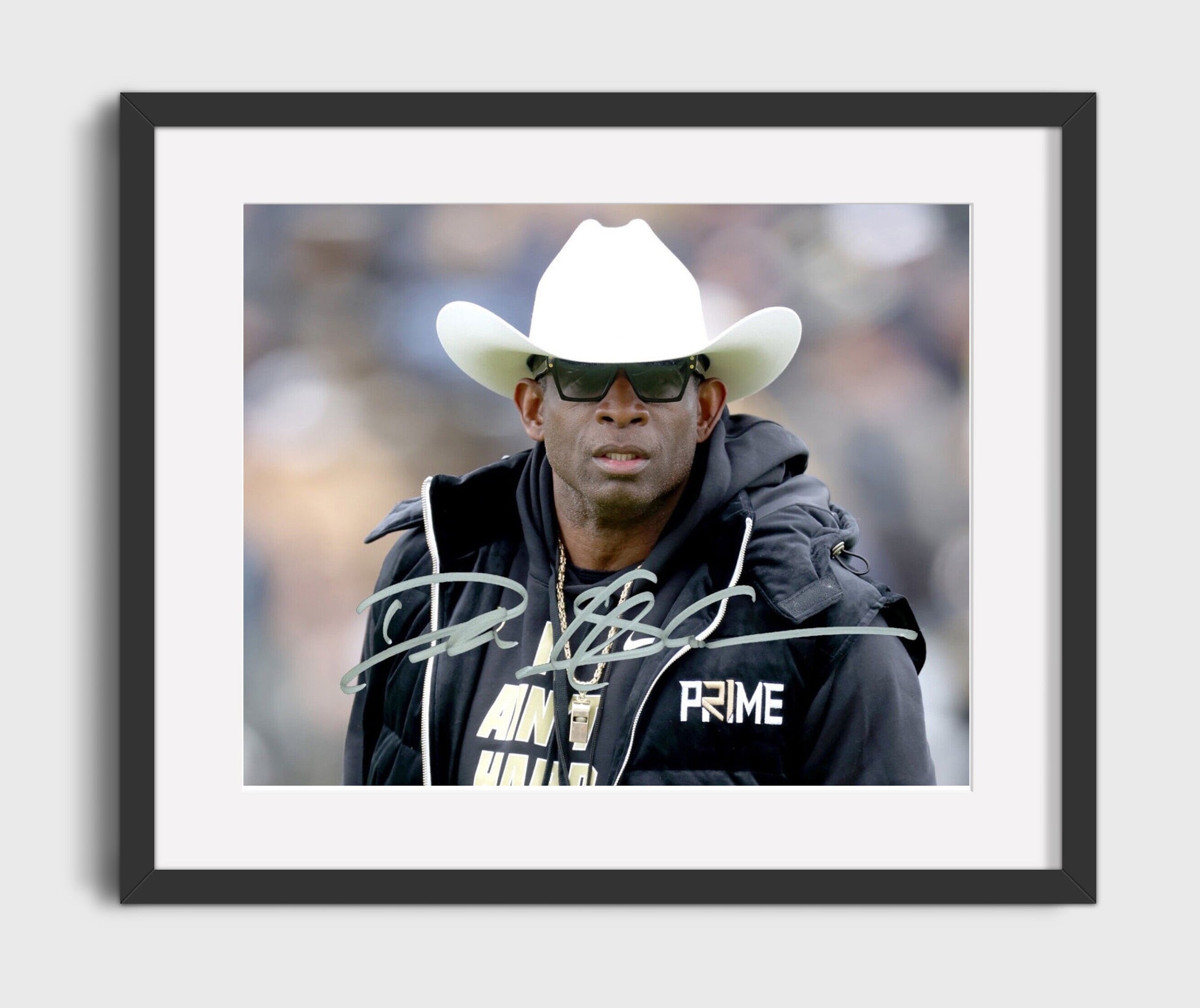 Colorado Football Deion Sanders Prime Sideline Presence College Football Wall Art 16x20 Gallery Frame wall art print – College Football decor