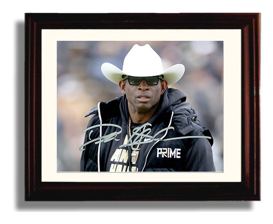 Colorado Football Deion Sanders Prime Sideline Presence College Football Wall Art 8x10 Beveled Frame wall art print – College Football decor