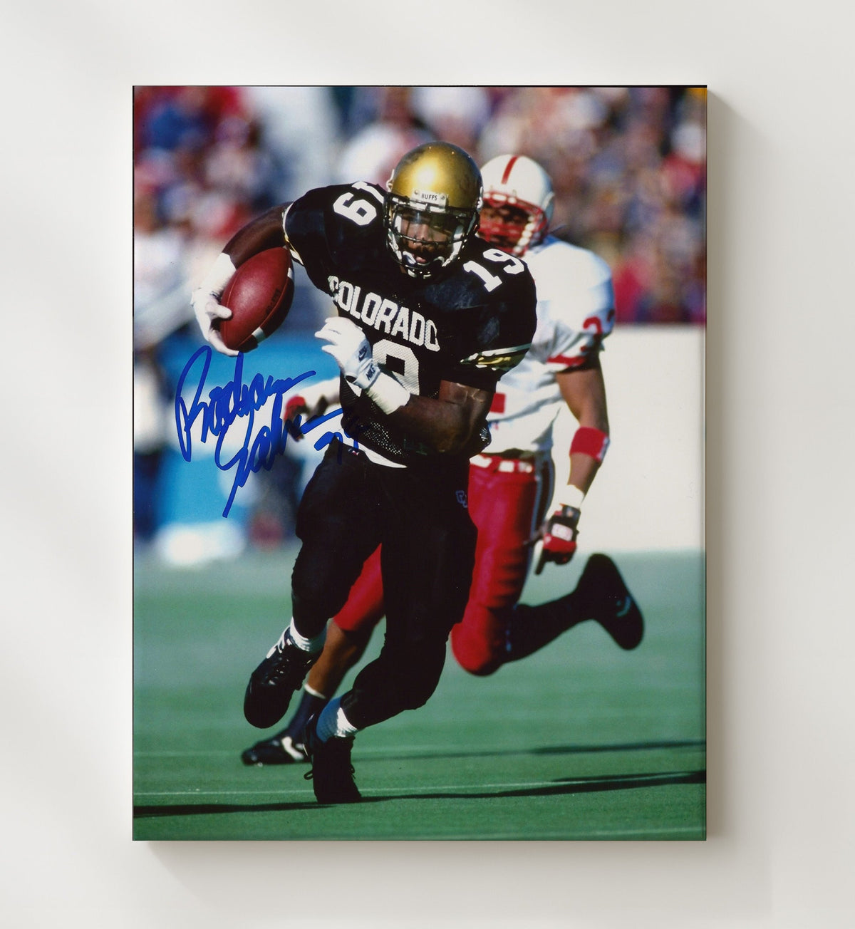 Colorado Football - Rashaan Salaam Heisman Run Spotlight 8x10 Canvas college football wall art