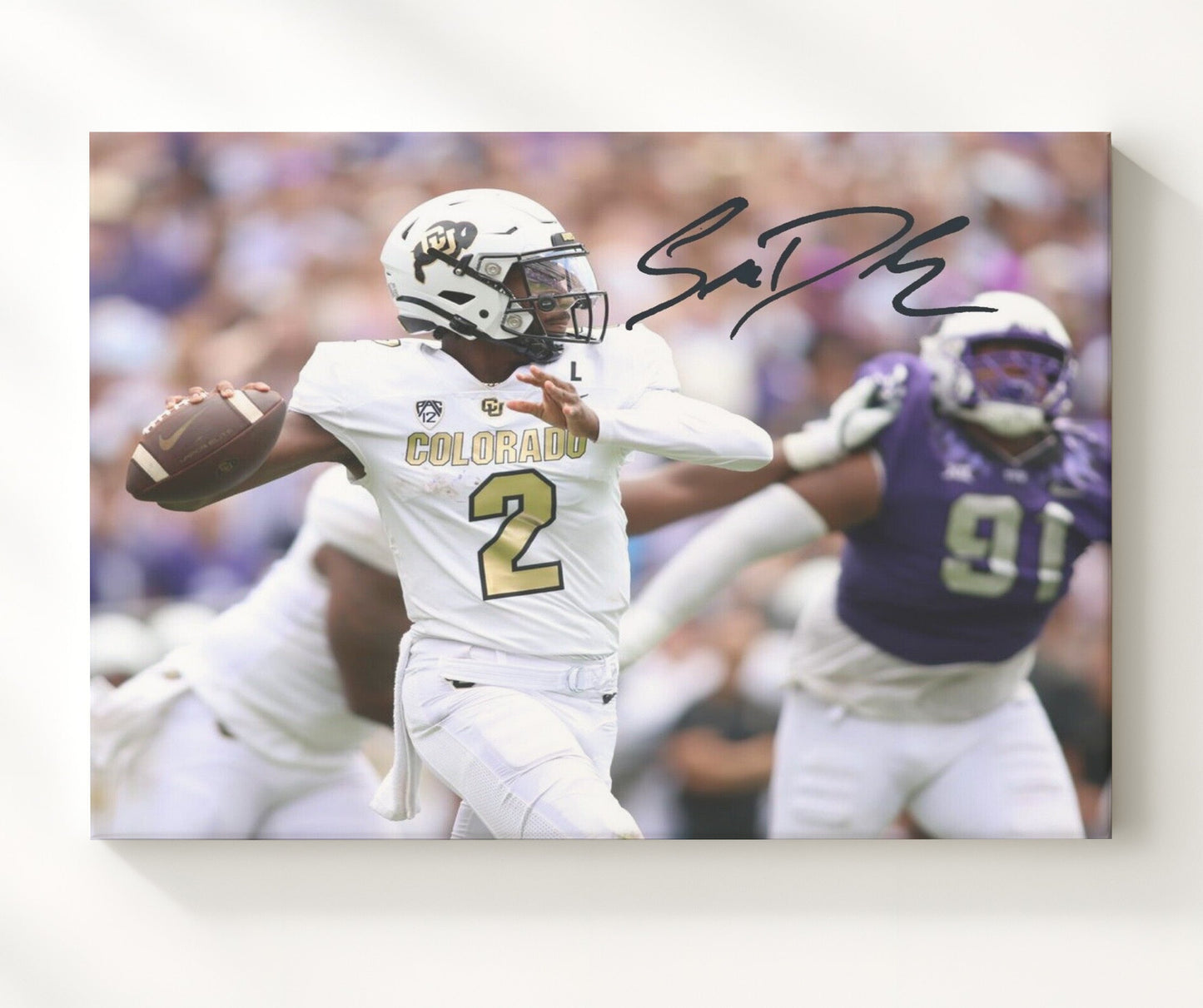 Colorado Football - Shedeur Sanders Pocket Pass Command 8x10 Canvas college football wall art