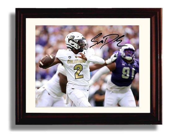 Colorado Football - Shedeur Sanders Pocket Pass Command 8x10 Beveled Frame college football wall art