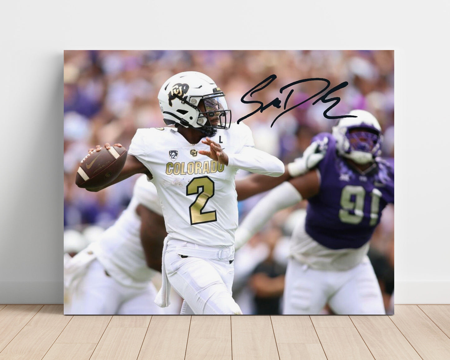 Colorado Football Shedeur Sanders Pocket Pass Command College Football Wall Art 16x20 Unframed Print wall art print – College Football decor