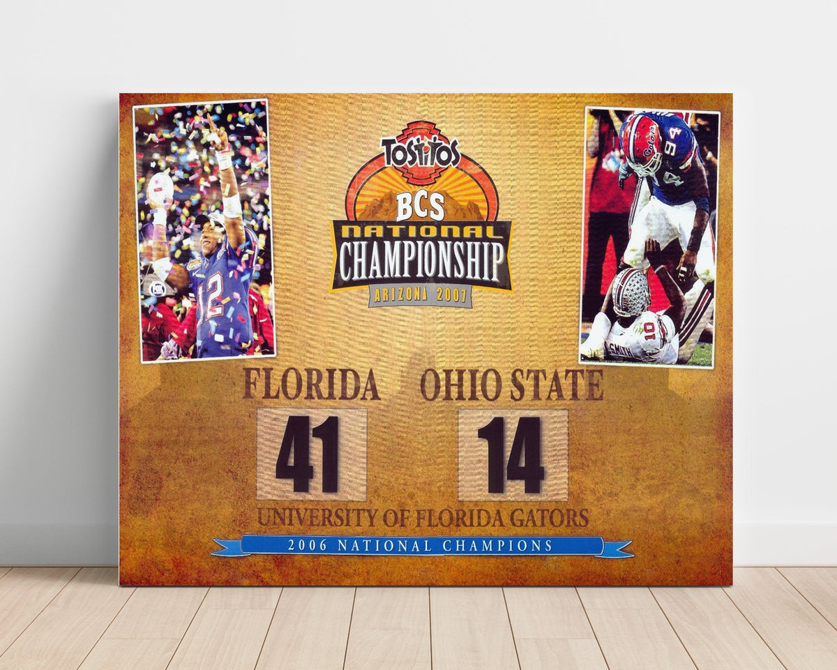 Florida Football – 2006 Championship Scoreboard 41-14 unframed college football poster print