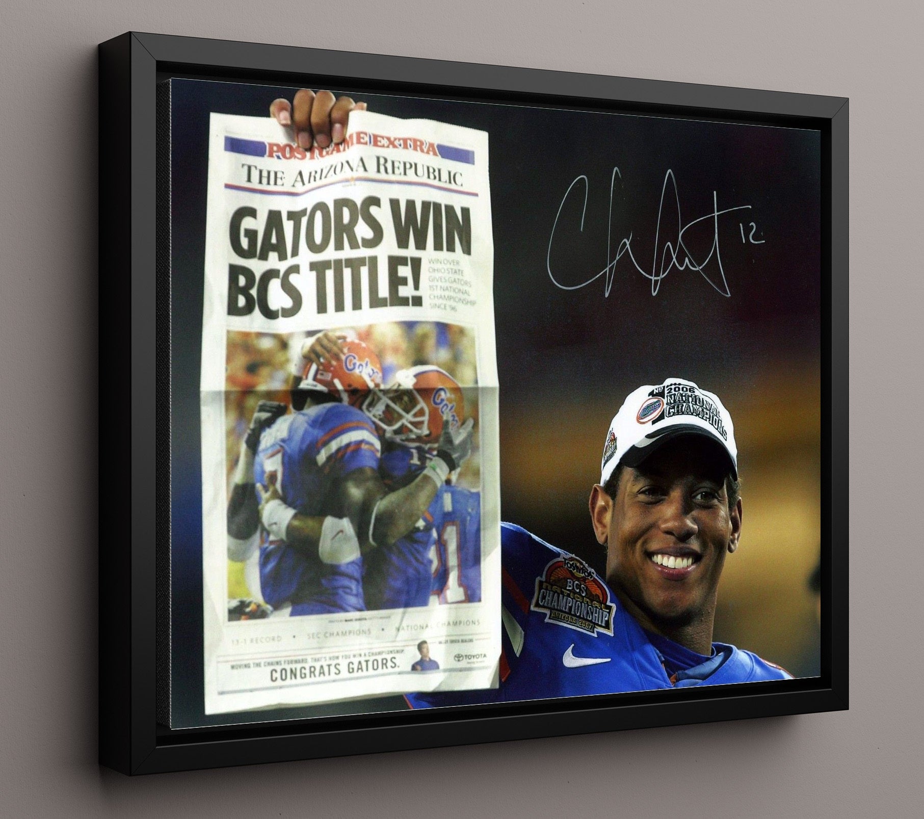 Florida Football - Chris Leak Championship Celebration 8x10 Framed Canvas college football wall art