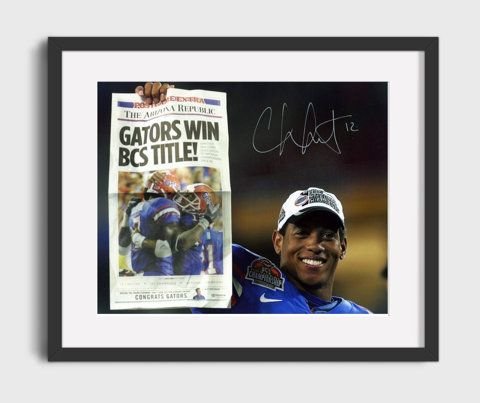 Florida Football Chris Leak Championship Celebration College Football Wall Art 16x20 Gallery Frame wall art print – College Football decor