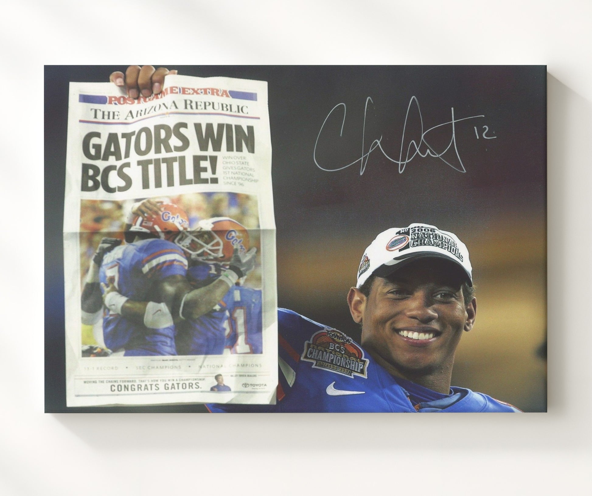 Florida Football Chris Leak Championship Celebration College Football Wall Art 20x24 Canvas wall art print – College Football decor
