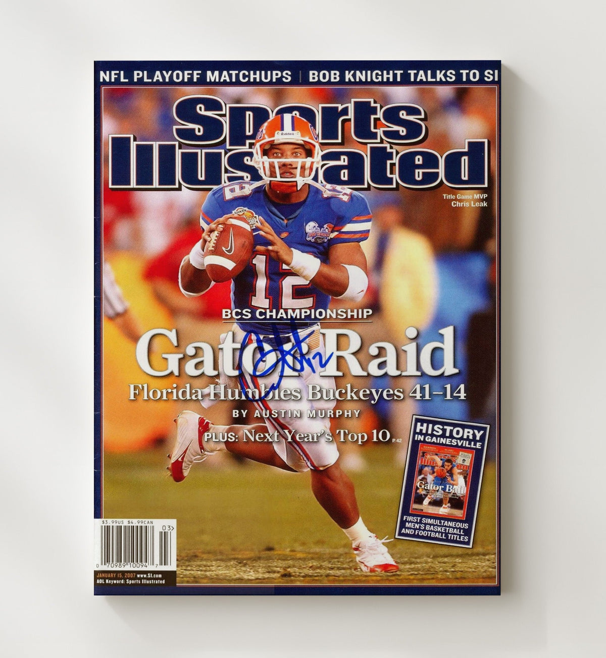 Florida Football - Chris Leak Gator Raid SI Cover 8x10 Canvas college football wall art