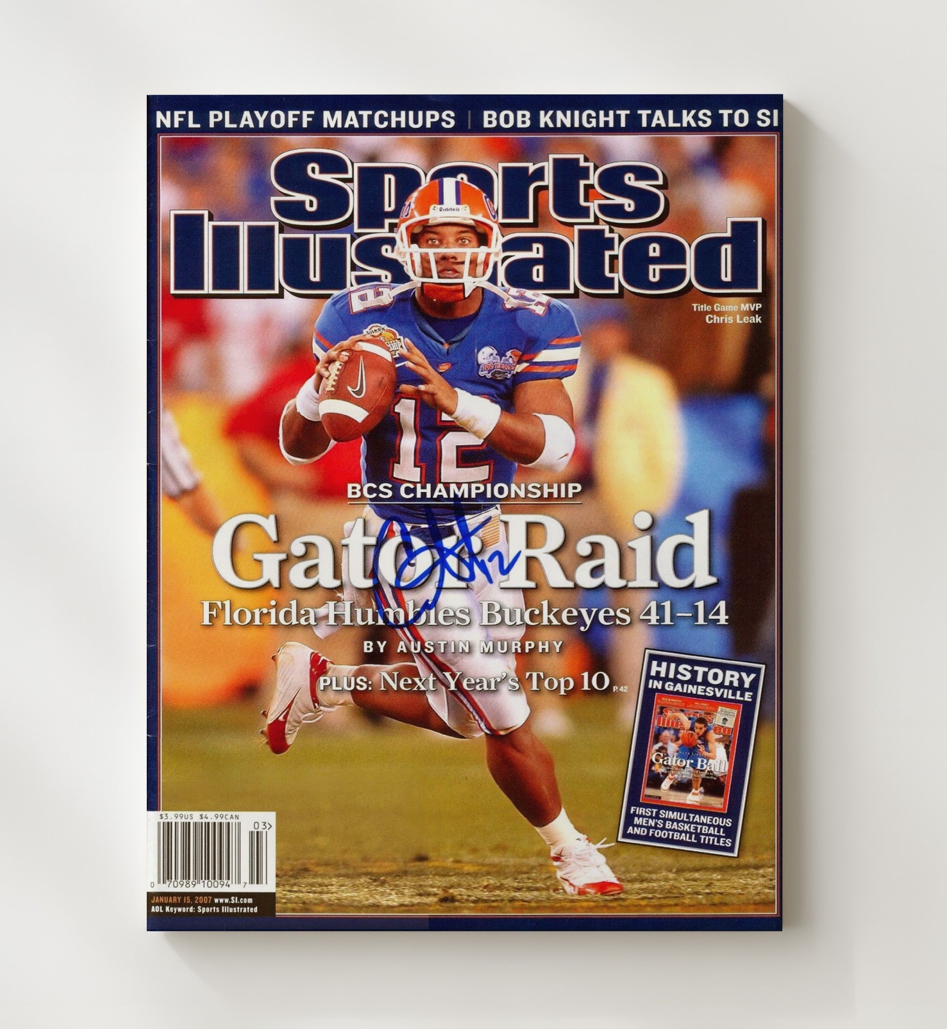 Florida Football - Chris Leak Gator Raid SI Cover 8x10 Canvas college football wall art
