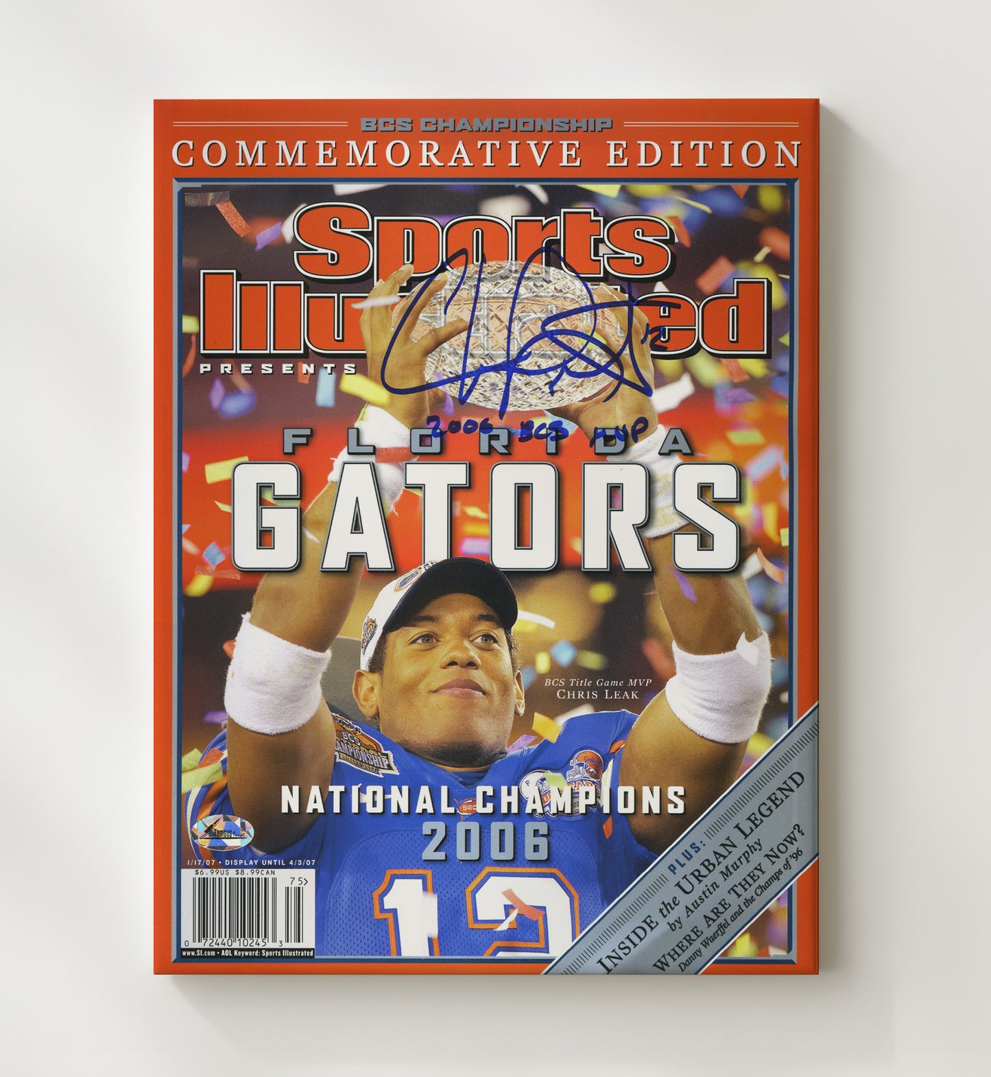 Florida Football Chris Leak National Champions SI Cover 2006 College Football Wall Art 20x24 Canvas wall art print – College Football decor