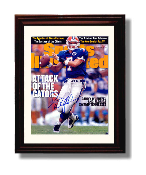 Florida Football Danny Wuerffel Attack of the Gators SI Cover College Football Wall Art 8x10 Beveled Frame wall art print – College Football decor