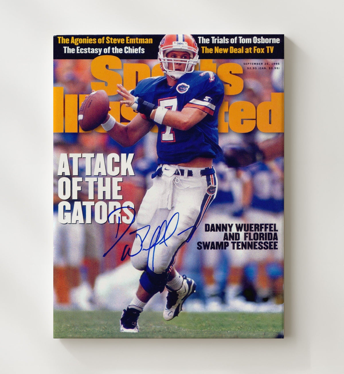 Florida Football - Danny Wuerffel Attack of the Gators SI Cover 8x10 Canvas college football wall art