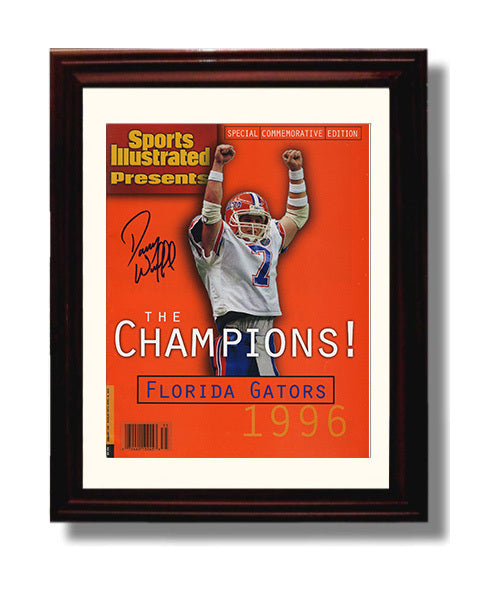 Florida Football Danny Wuerffel Champions SI Cover 1996 College Football Wall Art 8x10 Beveled Frame wall art print – College Football decor
