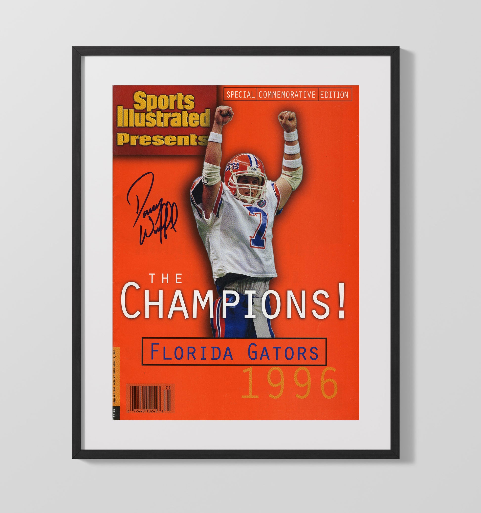 Florida Football Danny Wuerffel Champions SI Cover 1996 College Football Wall Art 16x20 Gallery Frame wall art print – College Football decor