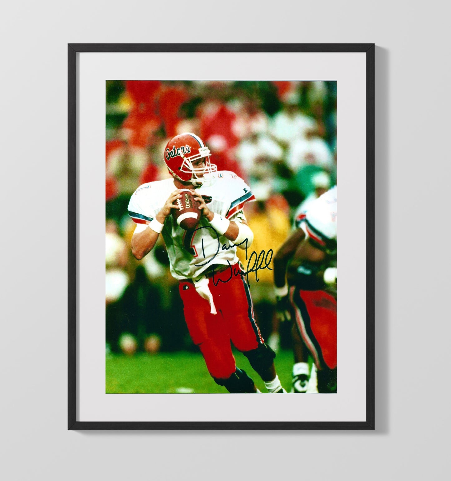 Florida Football Danny Wuerffel Pocket Pass Setup College Football Wall Art 16x20 Gallery Frame wall art print – College Football decor