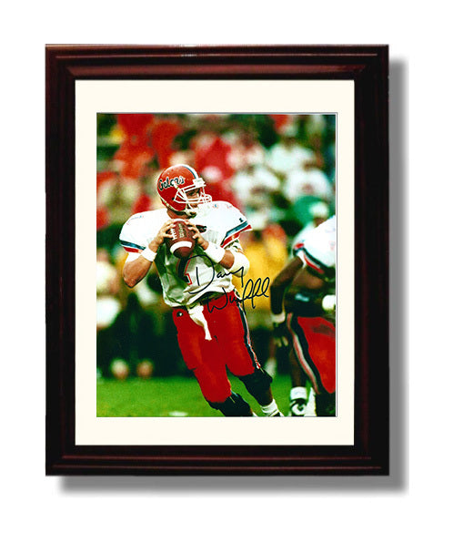 Florida Football Danny Wuerffel Pocket Pass Setup College Football Wall Art 8x10 Beveled Frame wall art print – College Football decor