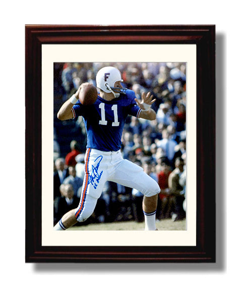 Florida Football Steve Spurrier Classic Dropback Pass College Football Wall Art 8x10 Beveled Frame wall art print – College Football decor
