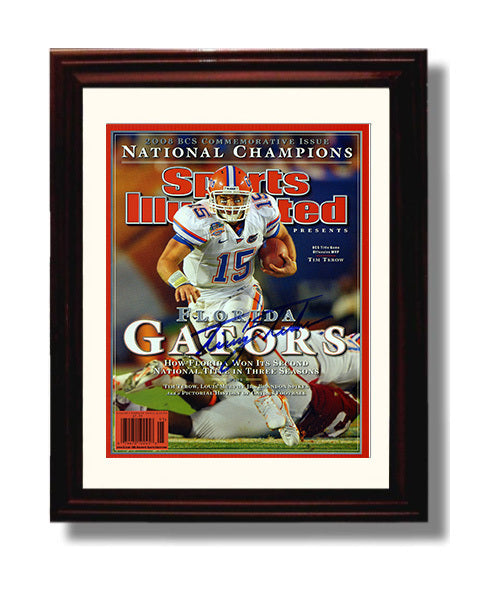 Florida Football Tebow National Championship MVP Dynasty Run 2008 SI College Football Wall Art 8x10 Beveled Frame wall art print – College Football decor