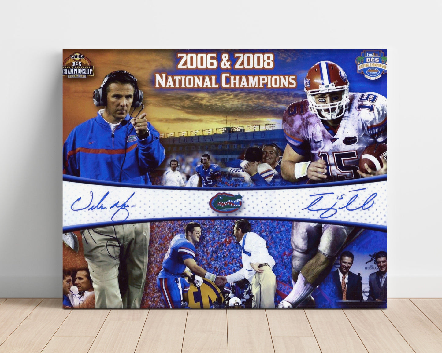Florida Football - Tebow and Meyer Dual Championship Era 8x10 Unframed Print college football wall art