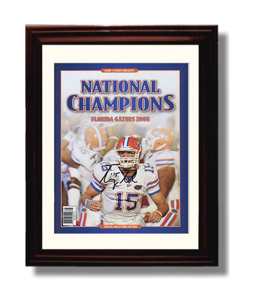Florida Football Tim Tebow Championship Pose College Football Wall Art 8x10 Beveled Frame wall art print – College Football decor