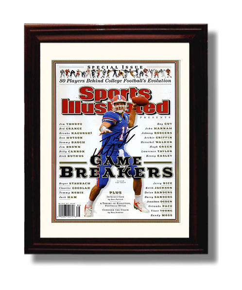 Florida Football Tim Tebow Game Breakers SI Cover College Football Wall Art 8x10 Beveled Frame wall art print – College Football decor