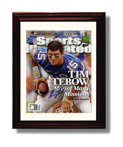 Florida Football Tim Tebow Man of Many Missions SI Cover College Football Wall Art 8x10 Beveled Frame wall art print – College Football decor