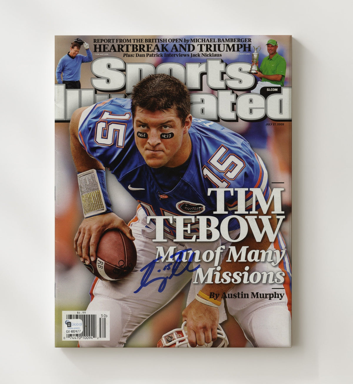 Florida Football - Tim Tebow Man of Many Missions SI Cover 8x10 Canvas college football wall art