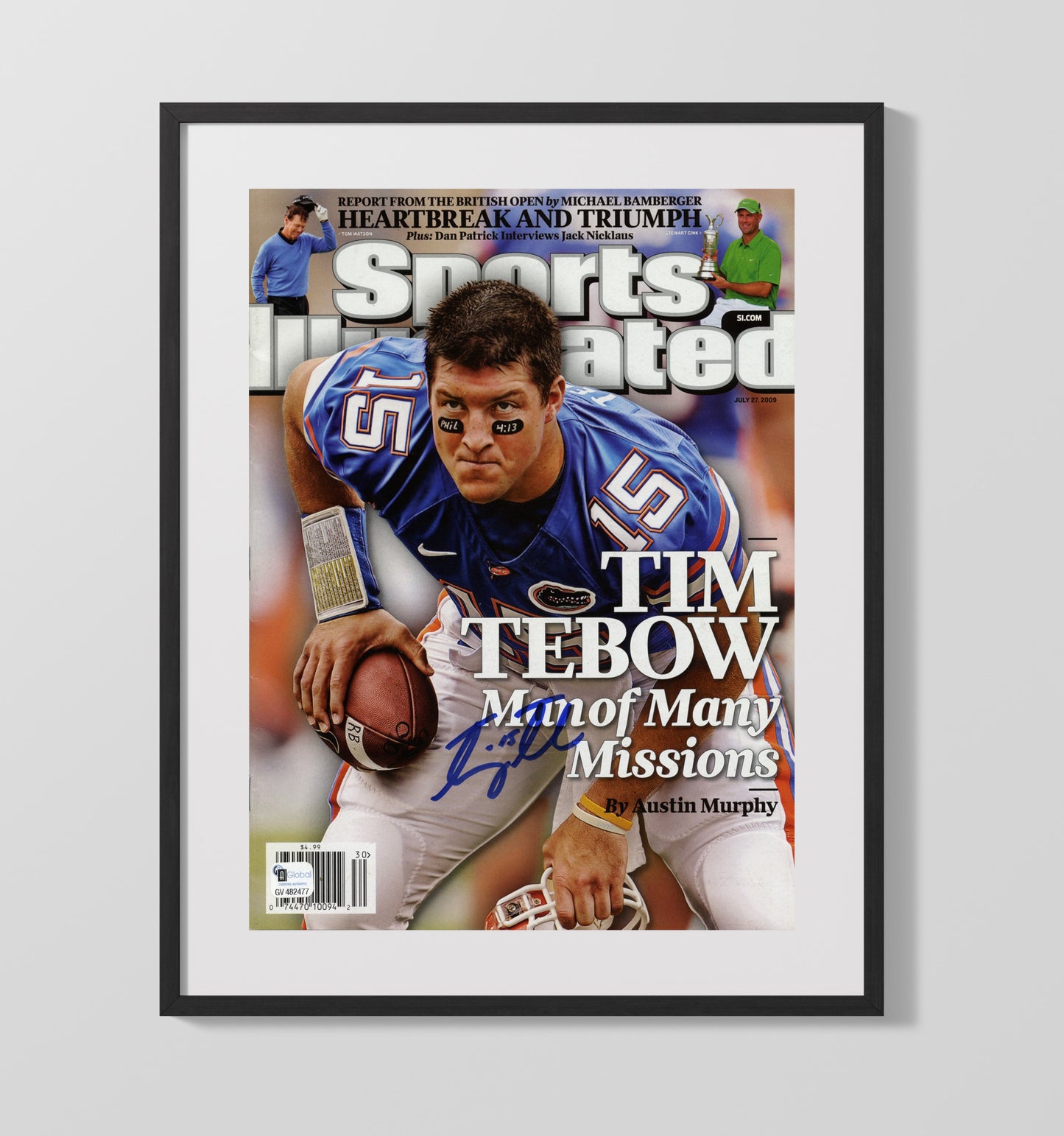 Florida Football Tim Tebow Man of Many Missions SI Cover College Football Wall Art 16x20 Gallery Frame wall art print – College Football decor