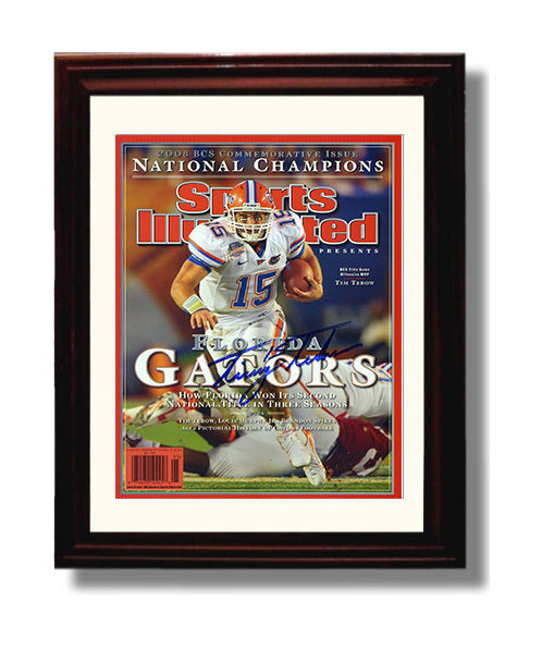 Florida Football Tim Tebow National Champions SI Cover 2008 College Football Wall Art 8x10 Beveled Frame wall art print – College Football decor