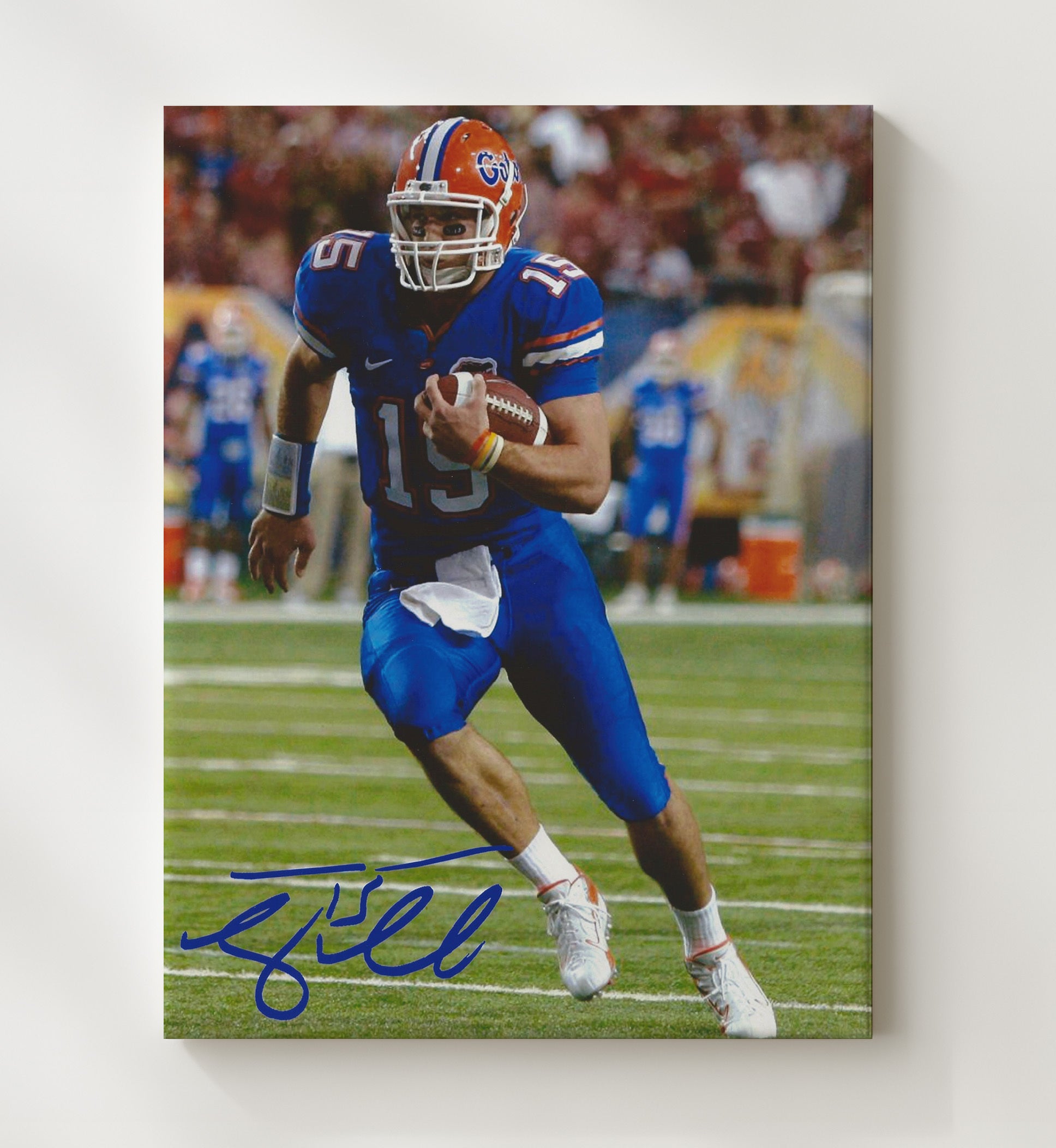 Florida Football Tim Tebow Open Field Run College Football Wall Art 20x24 Canvas wall art print – College Football decor