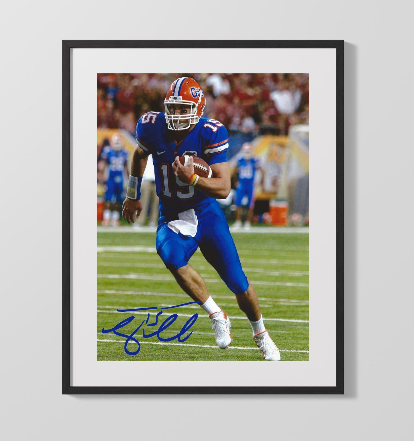 Florida Football Tim Tebow Open Field Run College Football Wall Art 16x20 Gallery Frame wall art print – College Football decor
