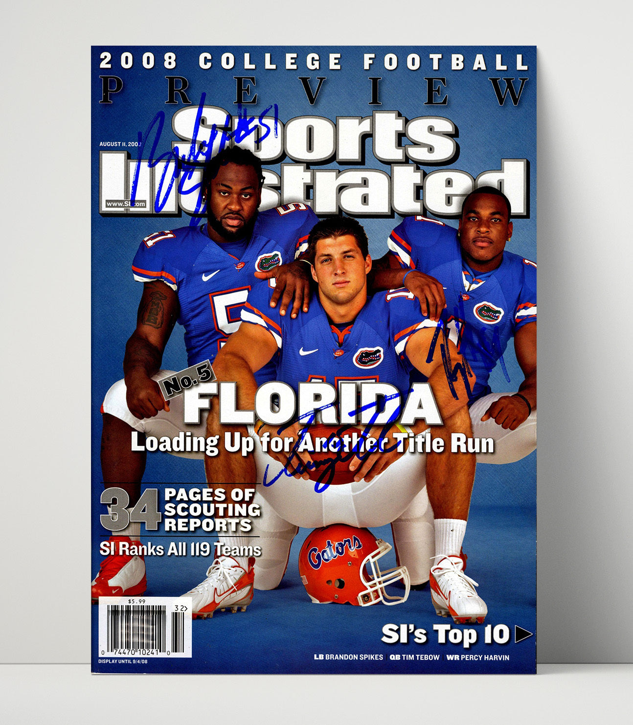 Florida Football Title Run Ready SI Cover 2008 Preview College Football Wall Art 16x20 Unframed Print wall art print – College Football decor