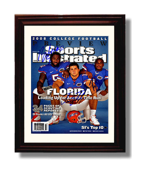Florida Football Title Run Ready SI Cover 2008 Preview College Football Wall Art 8x10 Beveled Frame wall art print – College Football decor