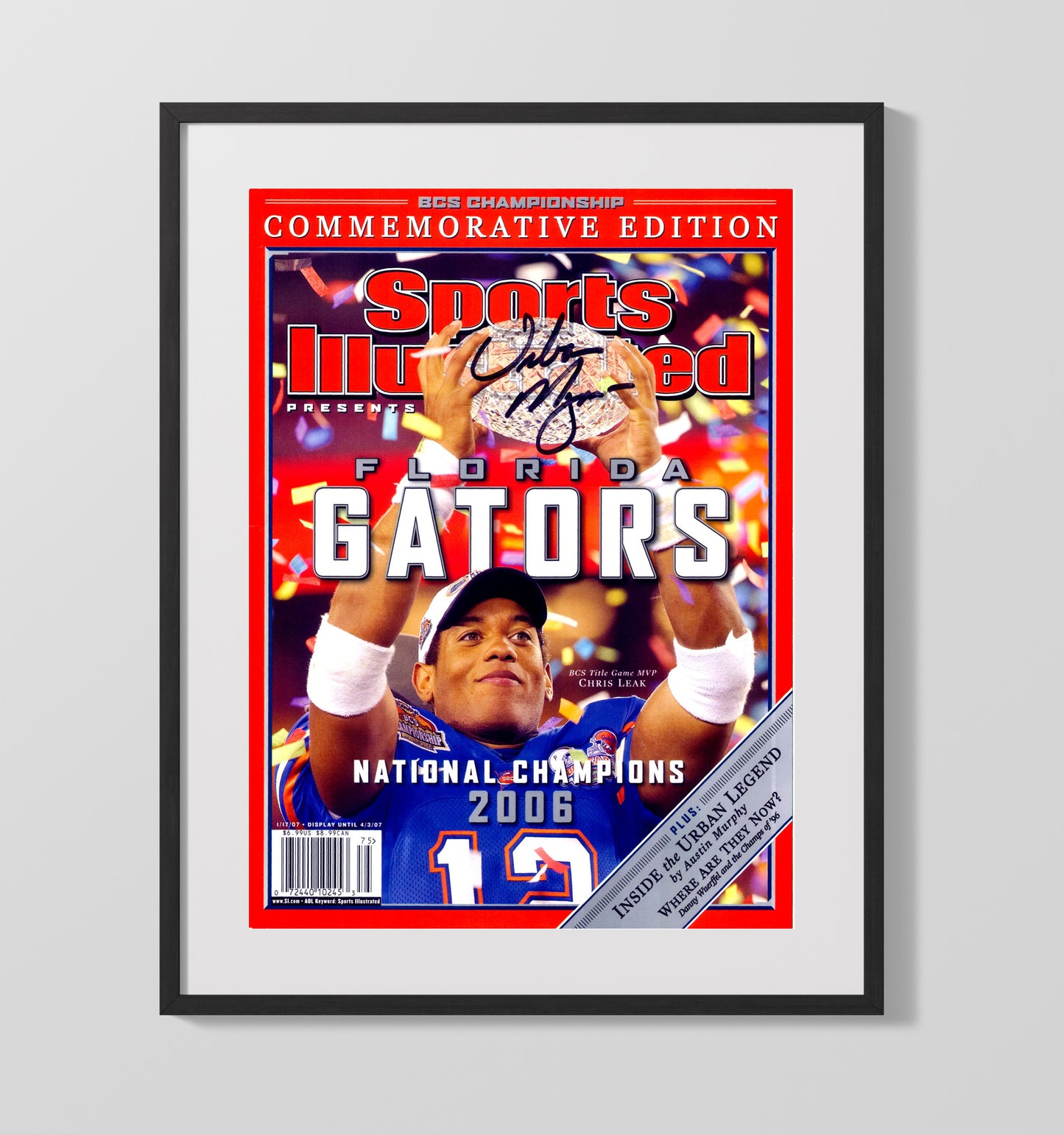 Florida Football Urban Meyer BCS Championship Celebration 2006 SI Commemorative College 16x20 Gallery Frame wall art print – College Football decor