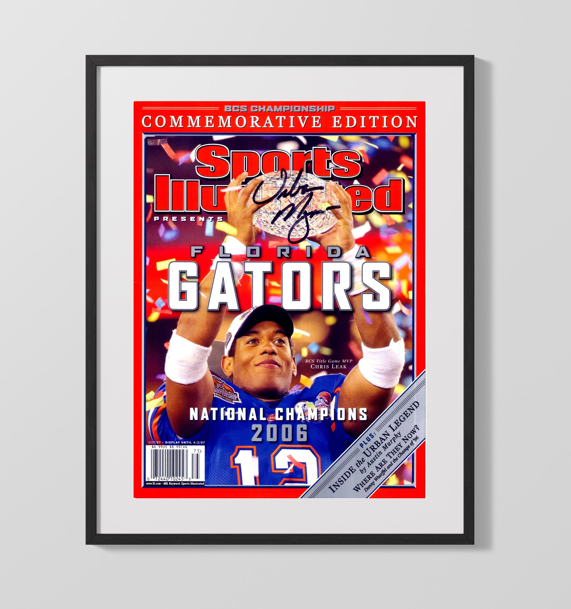 Florida Football Urban Meyer BCS Championship Celebration 2006 SI Commemorative College 16x20 Gallery Frame wall art print – College Football decor