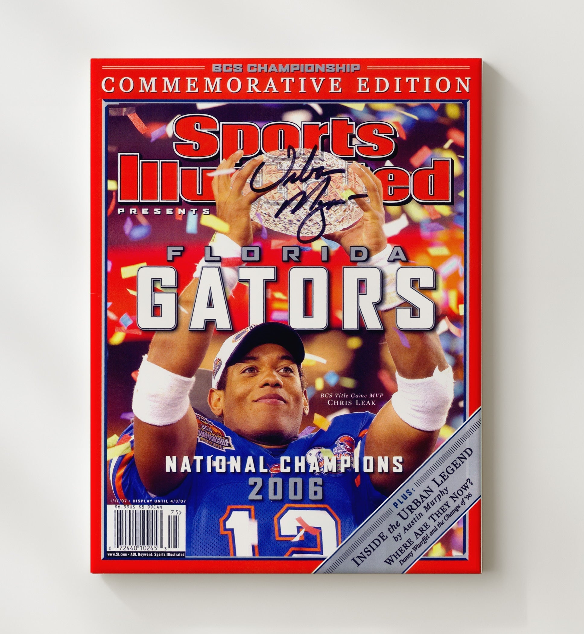 Florida Football - Urban Meyer BCS Championship Celebration 2006 SI Commemorative 8x10 Canvas college football wall art
