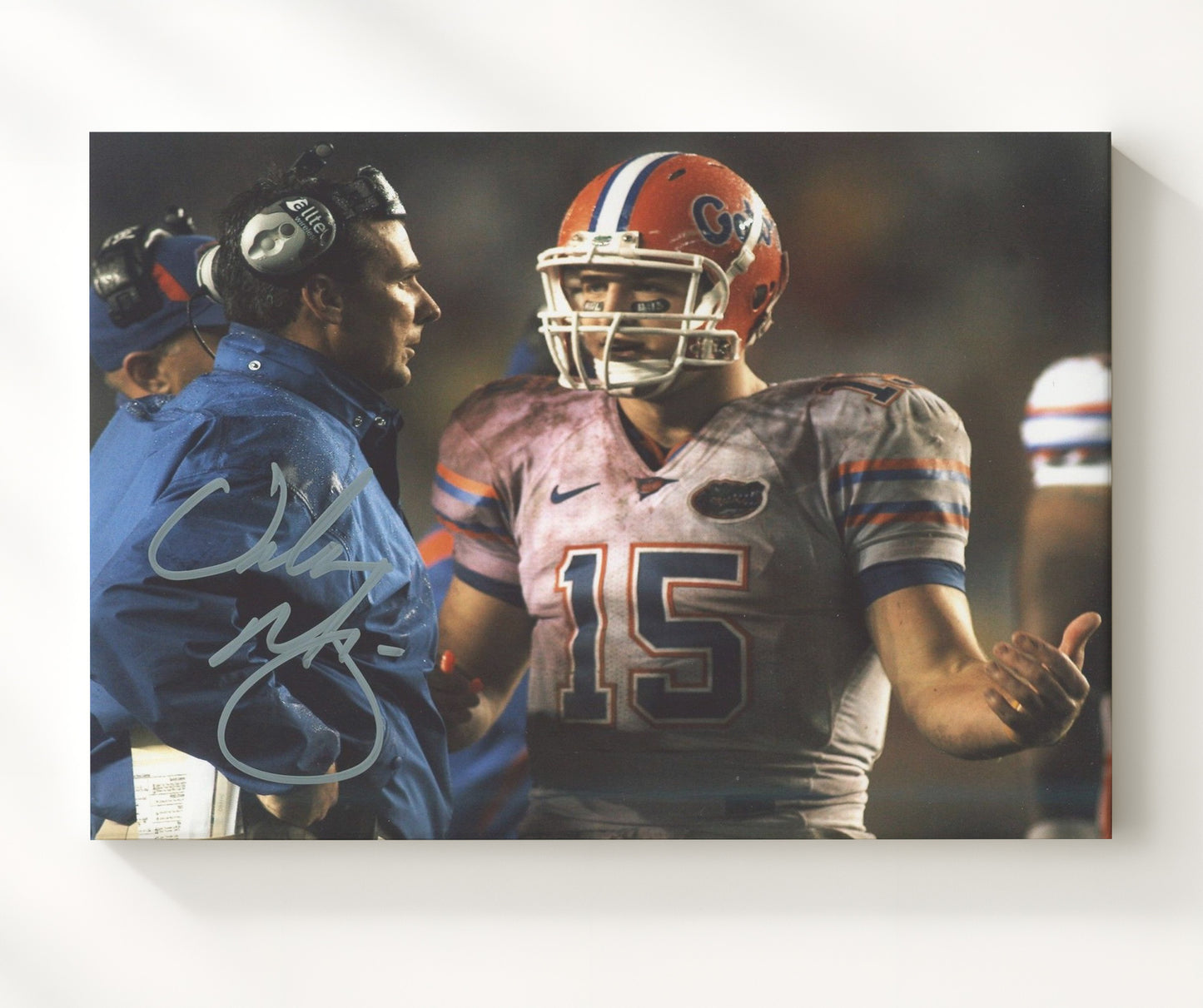 Florida Football Urban Meyer Sideline Focus College Football Wall Art 20x24 Canvas wall art print – College Football decor