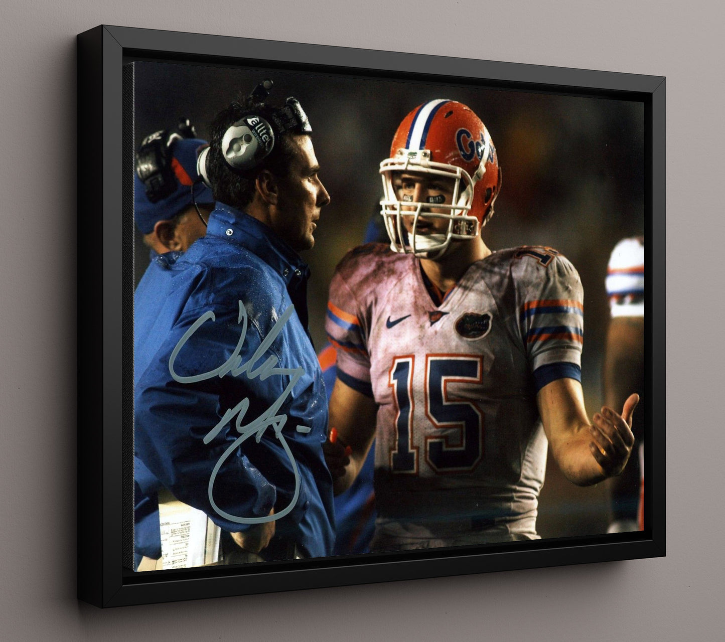 Florida Football - Urban Meyer Sideline Focus 8x10 Framed Canvas college football wall art