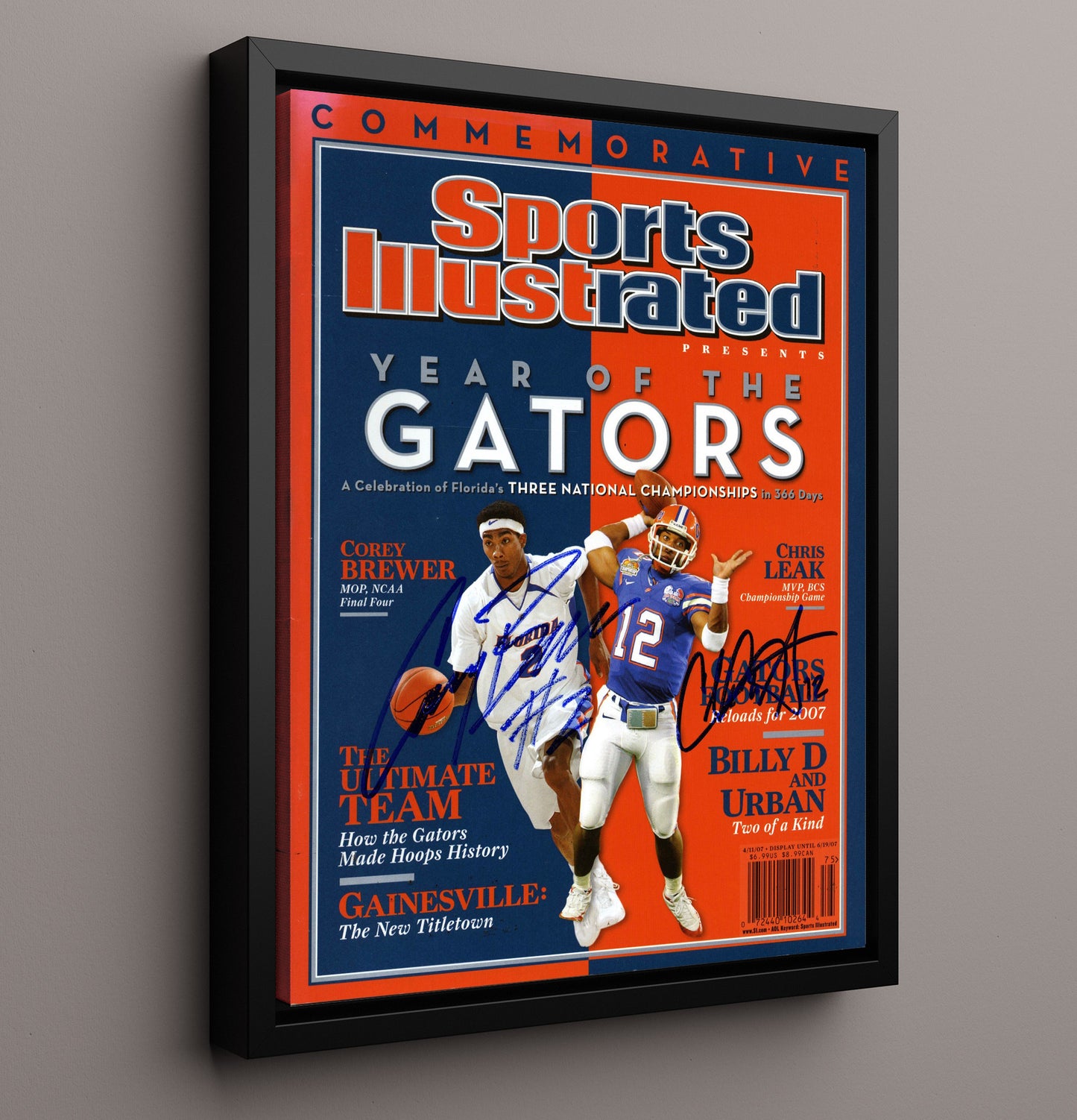 Florida Football Year of the Gators SI Cover Champions College Football Wall Art 16x20 Framed Canvas wall art print – College Football decor