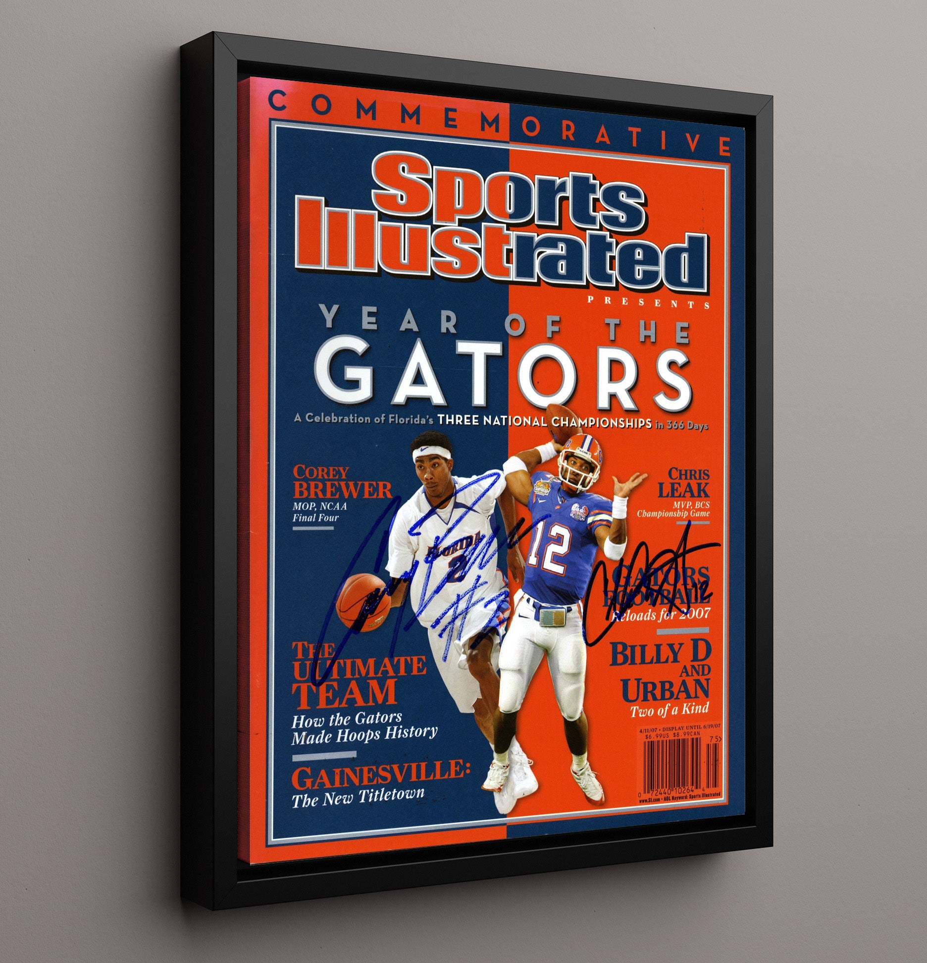 Florida Football Year of the Gators SI Cover Champions College Football Wall Art 16x20 Framed Canvas wall art print – College Football decor