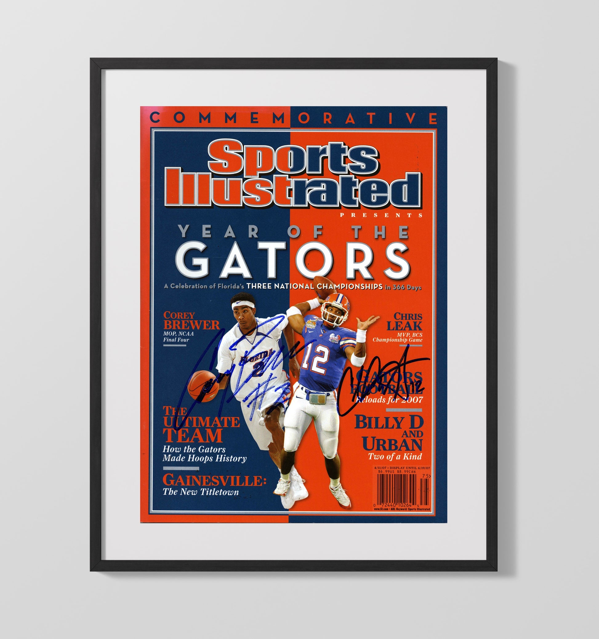 Florida Football Year of the Gators SI Cover Champions College Football Wall Art 16x20 Gallery Frame wall art print – College Football decor