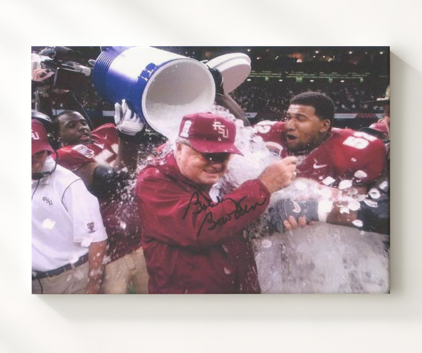 Florida State Football Bobby Bowden Ice Bath Celebration College Football Wall Art 20x24 Canvas wall art print – College Football decor