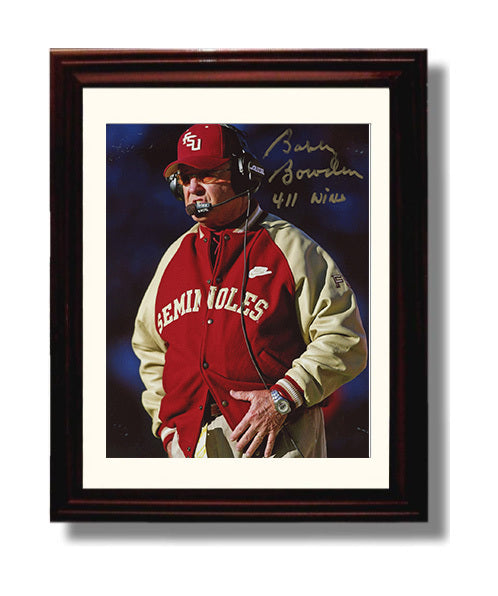 Florida State Football Bobby Bowden Record Setting Coach Portrait College Football Wall Art 8x10 Beveled Frame wall art print – College Football decor