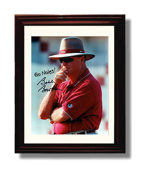 Florida State Football Bobby Bowden Sideline Focus Portrait College Football Wall Art 8x10 Beveled Frame wall art print – College Football decor