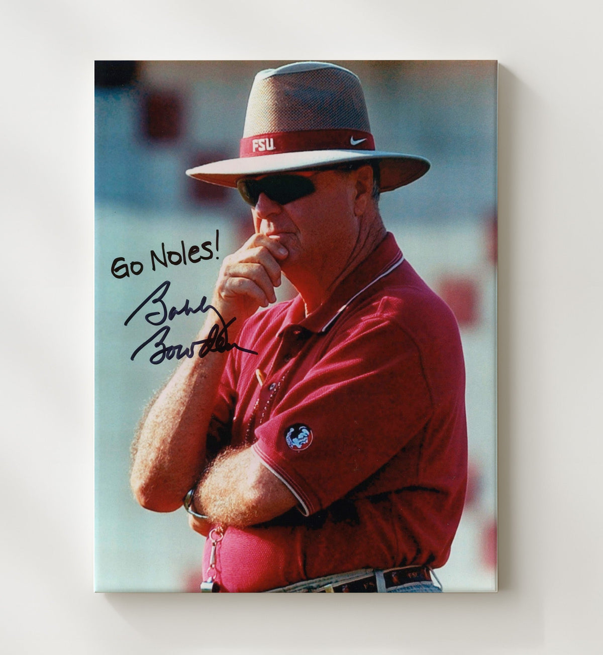 Florida State Football - Bobby Bowden Sideline Focus Portrait 8x10 Canvas college football wall art