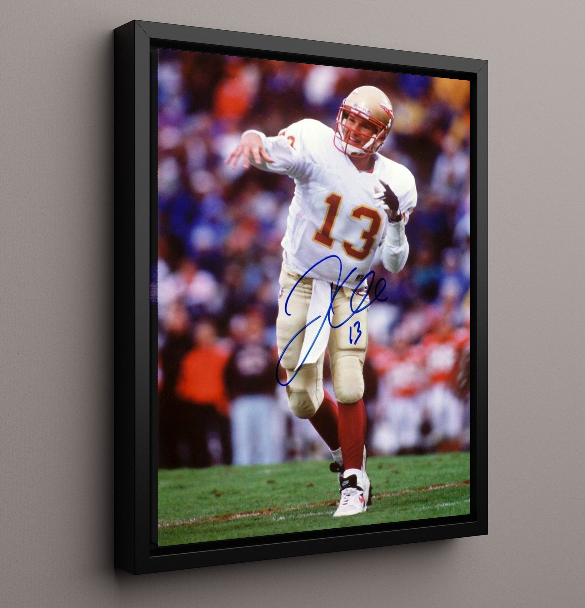 Florida State Football Danny Kanell Pocket Pass College Football Wall Art 16x20 Framed Canvas wall art print – College Football decor